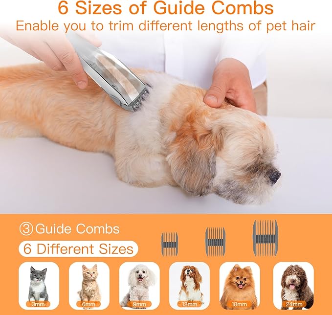 Dog Vacuum for Shedding Grooming, 12000pa Suction Dog Hair Vacuum, Dog Grooming Kit with 2l Dust Cup, Low Noise, 3 Levels, 5 Grooming Tools