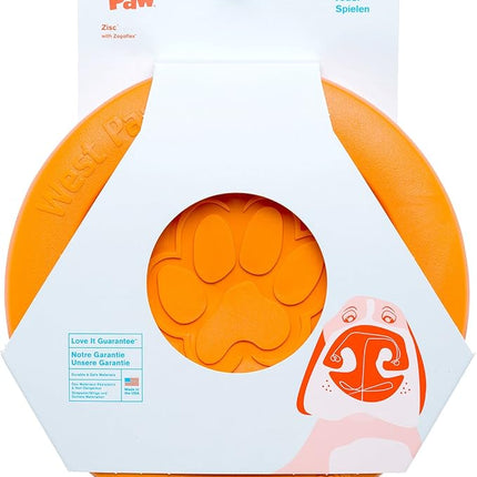 West Paw Zogoflex Zisc Dog Flying Disc, High Flying Aerodynamic Disc for Dogs Puppy – Lightweight, Floatable Disc for Fetch, Tug of War, Catch, Play – Doubles as Food/Water Bowl, Large 8.5", Tangerine