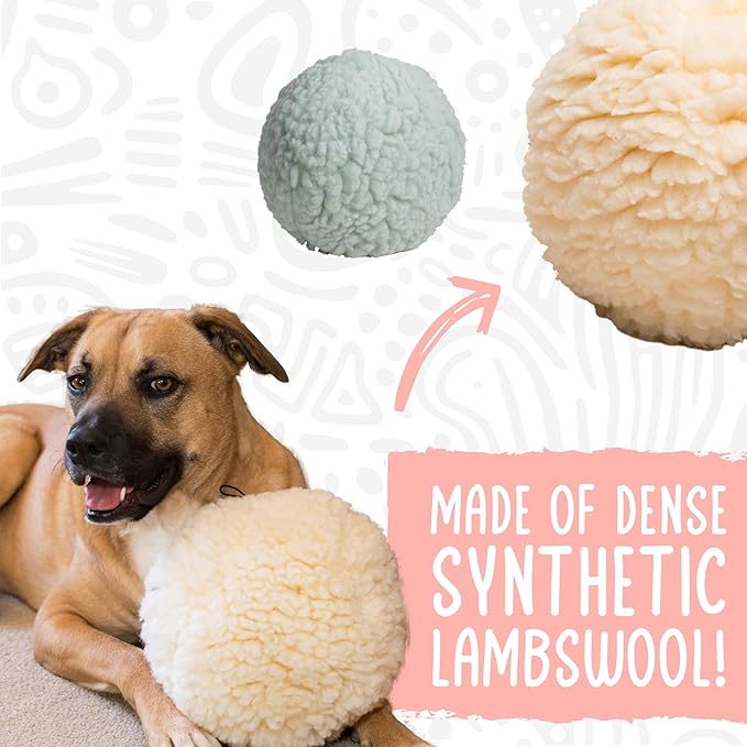 HuggleHounds Dog Toy For Aggressive Chewers - Fleece Ball Plush Dog Toy For Large Dog - Soft Yet Durable Stuffed Dog Balls - Best Squeaky Puppy Toy For All Breeds | Fluffy Hugglefleece Chew Toy, Small