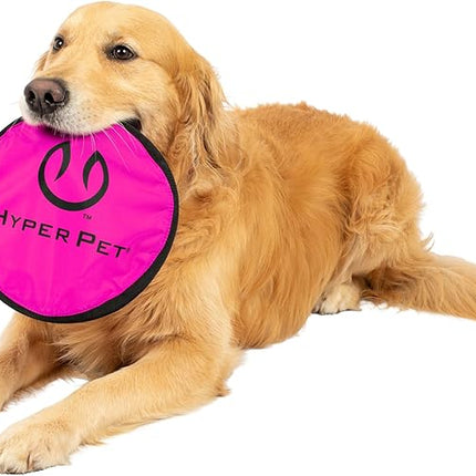 Hyper Pet Flippy Flopper Dog Frisbee Interactive Dog Toys [Flying Disc Fetch Toy Floats in Water & Safe on Teeth] (Colors Will Vary), Multicolor, 9"