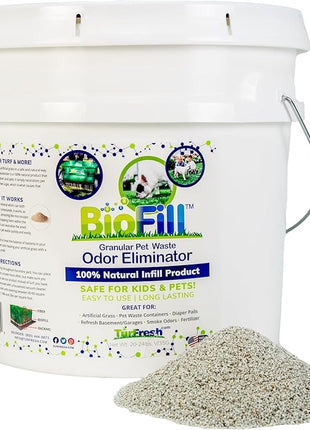 BioTurf Granular Turf Infill – Naturally Derived Turf Deodorizer for Pet Urine and Poop, Yard Odor Eliminator for Artificial Grass – Safe for Pets, Kids & Outdoor Use – 3.5 Gallon Pail