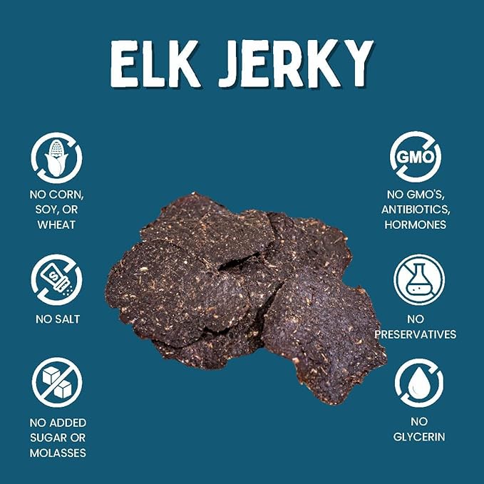 Winnie Lou Elk Jerky Dog Treats – Limited Ingredient, Human Grade, Training Treats for Small, Medium & Large Dogs, Made in USA (1 Pack)
