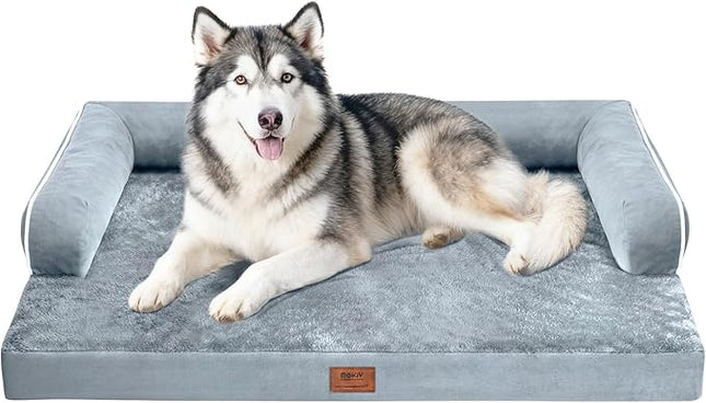 Dog Bed Large Sized Dogs-Orthopedic Waterproof Bed for Dogs,Large Dog Beds with Washable Removable Cover & Non-Slip Bottom