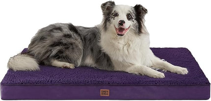 EHEYCIGA Orthopedic XL Dog Beds for Extra Large Dogs with Removable Washable Cover for Crate, Purple, 41x27