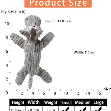 Dog Toy, Unstuffed Plush Toy for Large Breed, Cute Squeaky Dog Toys with Crinkle Paper, Big Puppy Chew Toys for Small, Middle, Large Breed