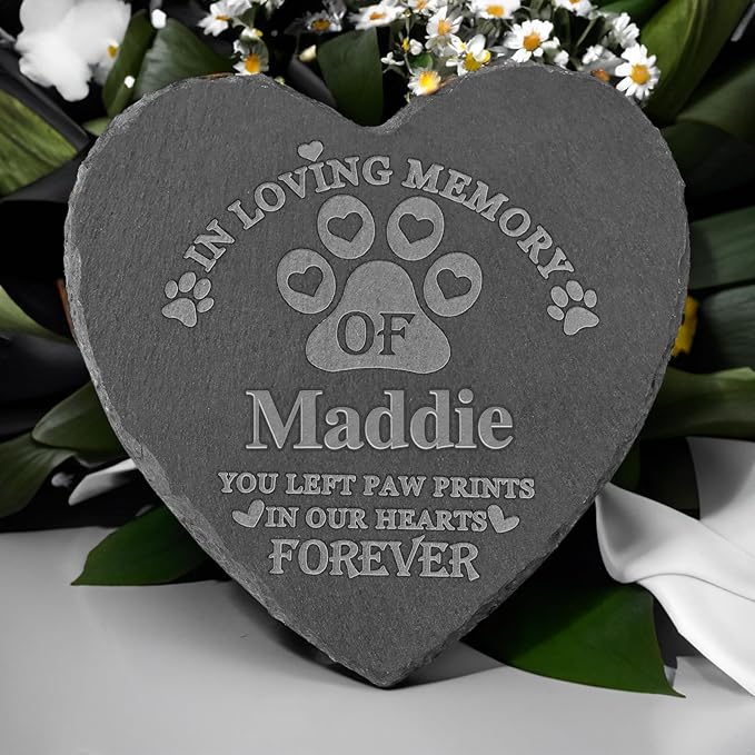 Pet Memorial Stones, Personalized Loss Gifts, Sympathy Bereavement Gifts for of Pet, Keepsake, in Memory Passing Away Gift, 4''×4''/10×10cm