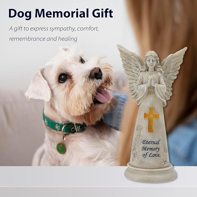 Dog Memorial Gifts for Loss of Dogs - Pet Loss Sympathy Gifts, Dog Passing Away Bereavement Gift, Remembrance Grieving Dogs Angel Figurine Statue for Pet Lover