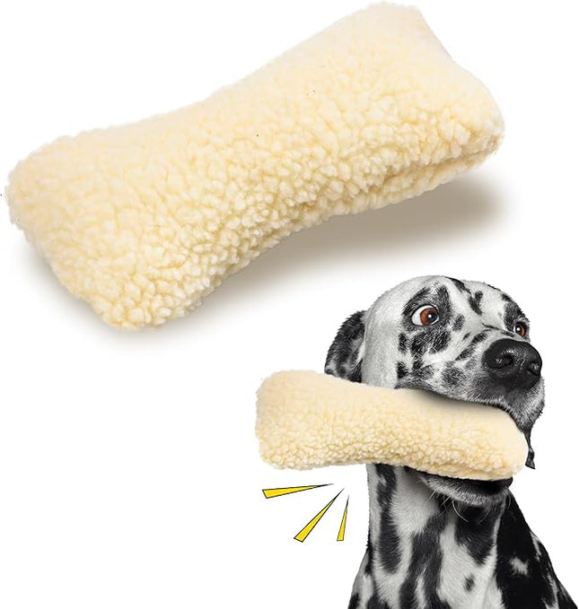 SPOT 9in Vermont Style Fleece Bone Dog Toy – Soft Comfort Plushie for Medium Dogs & Puppies – Built-in Squeaker – No Plastic Parts – Safe for Light Chewers – Cuddly & Calming Pet Toy