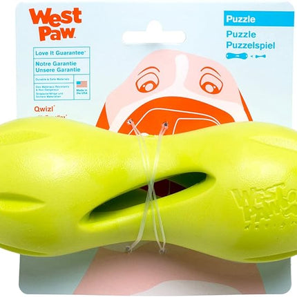 West Paw Zogoflex Qwizl Interactive Treat Dispensing Dog Puzzle Treat Toy for Dogs, Granny Smith, Large
