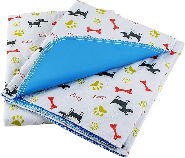 Washable Dog Training Pee Pads 2-Pack Large, Reusable Cloth for House Playpen Floor Waterproof, Leakproof for Whelping, Potty, and Crate Liner