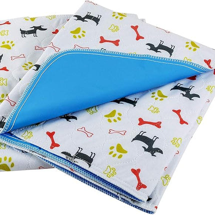 Washable Dog Training Pee Pads 2-Pack Large, Reusable Cloth for House Playpen Floor Waterproof, Leakproof for Whelping, Potty, and Crate Liner