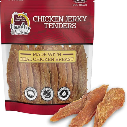 Country Kitchen Chicken Jerky Tender Dog Treats, Made with Real Chicken,High Protein, Low Fat, No Artificial Colors, 16 oz
