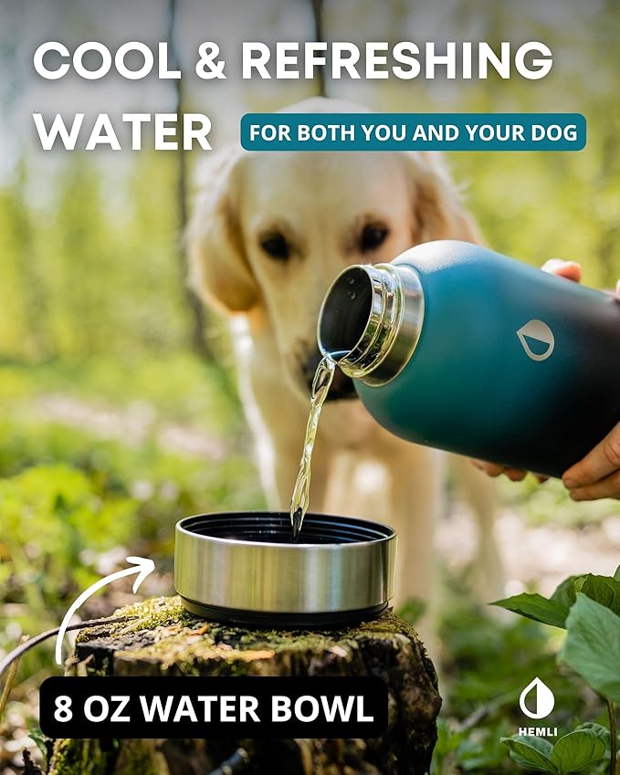 32 oz. Portable Dog Water Bottle and Bowl, Perfect for Walking, Hiking and Travel
