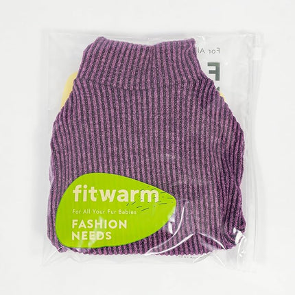Fitwarm Mock Neck Knitted Dog Pajamas, Warm Winter Clothes for Small Dogs Boy Girl, Pet Onesie, Purple, Small