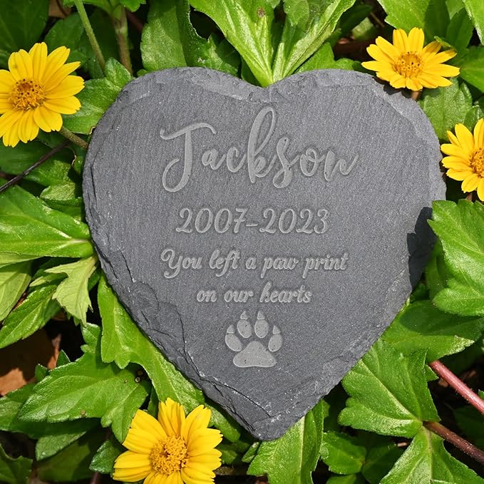 Personalized Pet Memorial Stones - Pet Memorial Gifts for Dogs - Pet Loss Gifts - Sympathy Gifts for Loss of Pet Dog - Gifts for Loss of Pet - Dog Passed Away Gift, 4''×4''/10×10cm