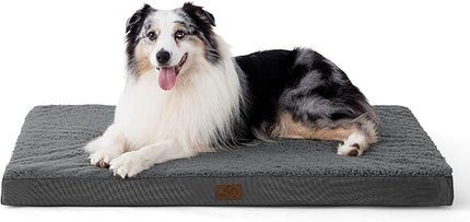 Bedsure XL Dog Bed for Crate - Large Orthopedic Flat Pet Beds with Removable Washable Cover, Egg Crate Foam Crate Mat, Suitable for Pet Up to 90 lbs