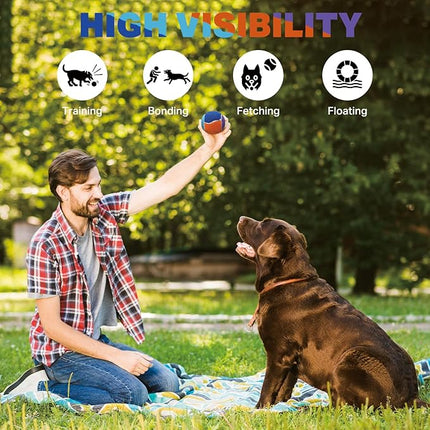 AMA SPORT Squeaky Balls for Dogs 2.5" Small Medium Dog Tennis Balls for Throwing and Fetching Dog Toys for Training, Exercise, High Bouncing 6 Pack Multicolor