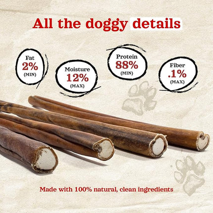 Natural Farm Peanut Butter Stuffed Collagen Sticks for Dogs (12 Inch, 5-Pack), Rawhide-Free Collagen Sticks, Natural Long Lasting Dog Chews for Small, Medium and Large Dogs, Great Rawhide Alternative