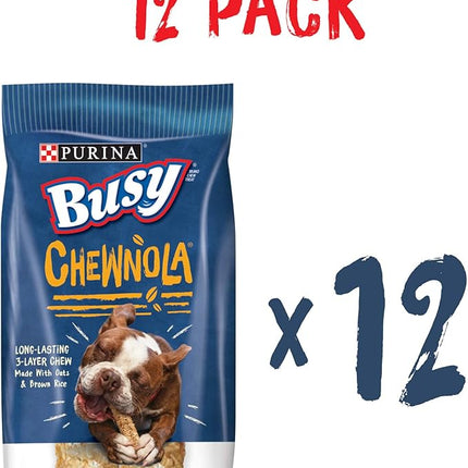 Purina Busy Rawhide Small/Medium Breed Dog Bones, Chewnola With Oats & Brown Rice - 2 ct. Pouch