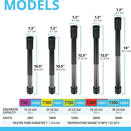 Fluval T200 Fully Electronic Heater for Freshwater Aquariums up to 65 Gal.