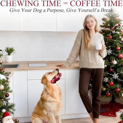 Apasiri Dog Toys for Aggressive Chewers Peanut Butter Flavored: 4-Pack Dog Bones for Large Dogs, 8" Chew Toys Long-Lasting, Tough Nylon & Rubber Dogs Toys