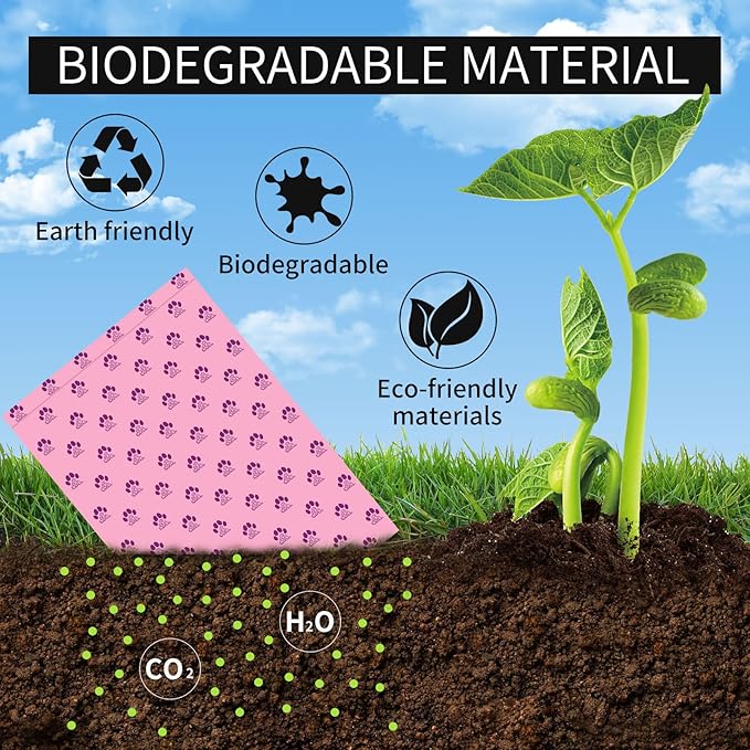 Dog Poop Bags Rolls 300 Count Biodegradable Poop Bags Refills for Dog and Cat Lavender Scented Waste Bag Leak Proof Doggie Poop Bag Doggy Trash Bag Purple