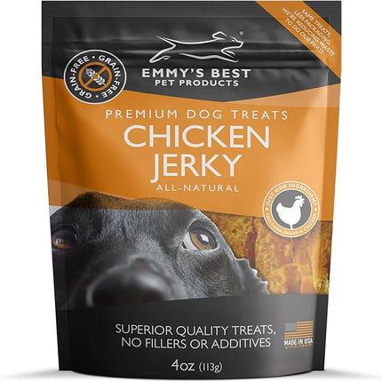 Emmy's Best EBPP Chicken Jerky Dog Treats Made in USA - 100% Natural Jerky Treats Made with Real Chicken for Medium Dogs, Large and Small Dogs - 4oz Bag