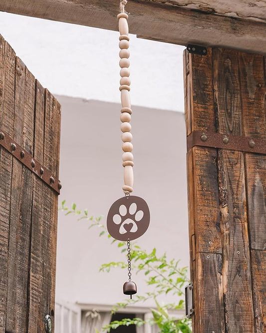 Pet Memorial Wind Chime - Dog Memorial Gifts for Loss of Dog - Dog Bereavement Gifts – Pet Remembrance Gift in Memory of Dog or Cat - Paw Print Windchime with Rainbow Bridge Card