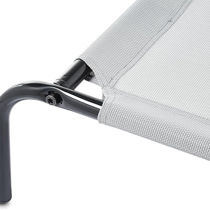 Amazon Basics Cooling Breathable Elevated Dog Bed with Metal Frame for Large Dogs, 51 x 31 x 8 Inch, Grey