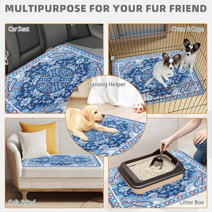 KOOLTAIL Washable Pee Pads for Dogs, 4 Pack Super Absorbent Reusable Puppy Training Pads Waterproof, Nonslip and Leak-Proof Dog Pee Pads, Large Pet Mats Whelping Pads for Floor, Crate, Couch 18"x24"