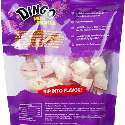 Dingo Mini Bones Rawhide for Dogs, Dog Chews Made with Real Chicken