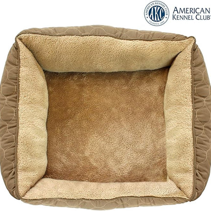 American Kennel Club Orthopedic Circle Stitch Cuddler Pet Bed, Taupe, 25x21