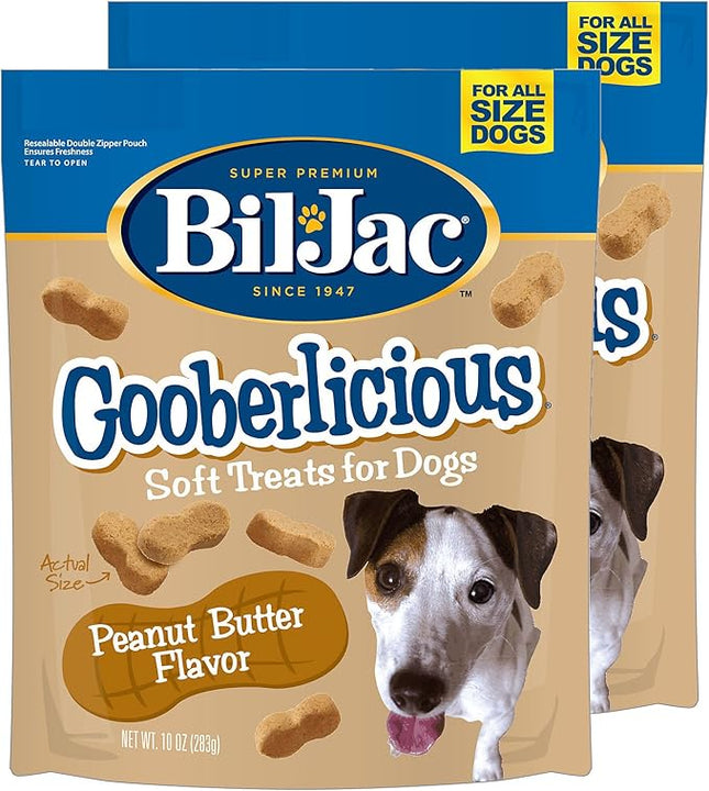 Bil-Jac Gooberlicious Soft Treats for Dogs, Peanut Butter Flavor, Made with Real Chicken Liver, 10oz (2-Pack)