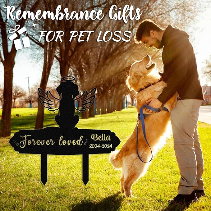 Personalized Pet Graves Marker Dog, Custom Pet Headstone, Waterproof Memorial Plaques for Outdoor, Pet Cemetery Markers Yard Decor, Memorial Garden Stakes, Dog Memorial Gifts for Loss of Dog Color10