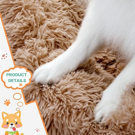 NOYAL Calming Donut Dog Bed for Small to Medium Dogs & Cats - Plush Faux Fur Anti-Anxiety Pet Bed with Machine Washable Cover & Non-Slip Base