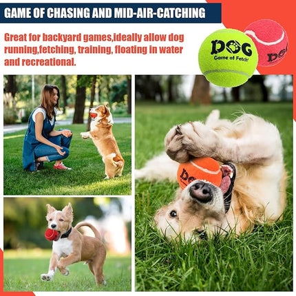 AMA SPORT Tennis Balls for Dogs 12 Pack 2.5" Multi Colors Dog Tennis Balls for Puppy Small Medium Dog Toys, Designed for Dogs Floating Water-Hunting Fetch Fun Playing Daily Exercise Mid-air Catching