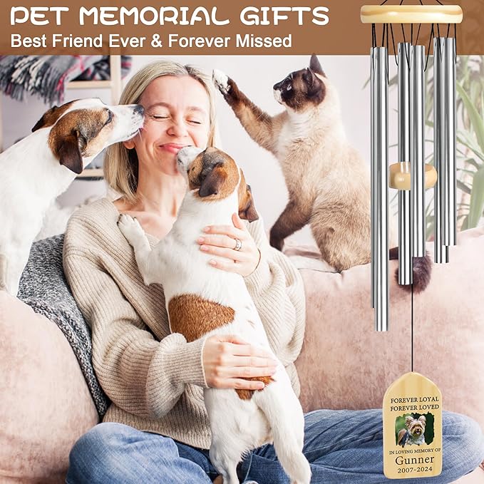 Personalized Pet Memorial Gifts, Pet Memorial Wind Chime, Dog Memorial Gifts, Cat Memorial Gifts, Pet Loss Gifts, Pet Loss Sympathy Gift, Dog Bereavement Gift, Dog Remembrance Gift - Loyal Loved