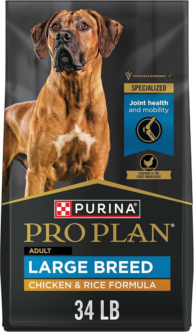 Purina Pro Plan High Protein, Digestive Health Large Breed Dog Food Dry, Chicken and Rice Formula - 34 lb. Bag