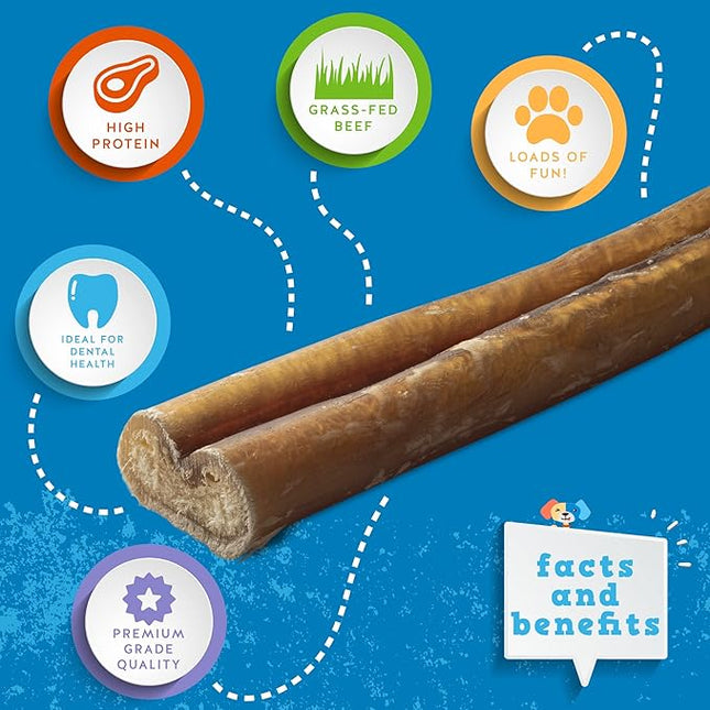 Jack&Pup 6 Inch Jumbo Bully Sticks for Dogs (24 Pack) Single Ingredient Dog Bully Sticks for Large Dogs and Aggressive Chewers