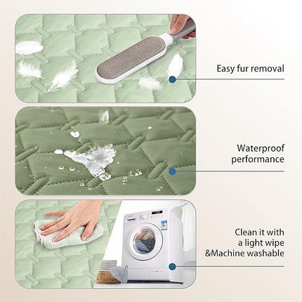 gogobunny 100% Double Sided Waterproof Dog Blanket Soft Pet Bed Cover Reversible Protect Furniture Couch Sofa Car for Puppy Cat Kids (Dark Green/Light Green, 30x80 Inch (Pack of 1))