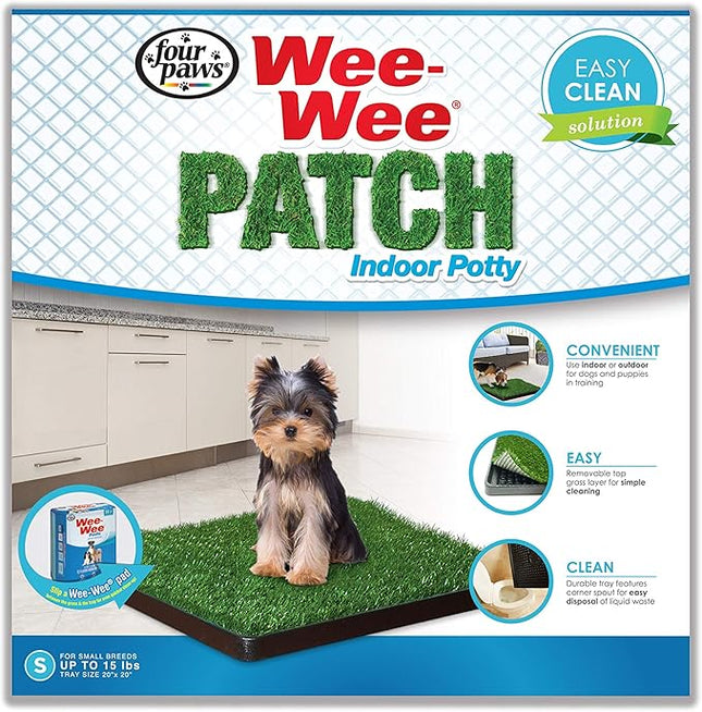 Four Paws Wee-Wee Premium Patch Indoor and Outdoor Pet Potty for Dogs l Dog Potty Training l Artificial Grass l Wee-Wee Patch