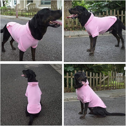 Lovelonglong Blank Basic Hoodie Sweatshirt for Dogs 100% Cotton Fits Small Medium Dachshund Large Dog Pink L