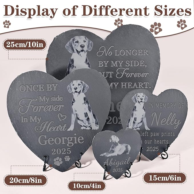 Pet Memorial Stone, Dog Memorial Stone, Dog Memorial Gifts for Loss of Dog, Pet Memorial Gifts, Loss of Pet Sympathy Gift, in Loving Memory Pet - Once by My Side - Heart Shaped