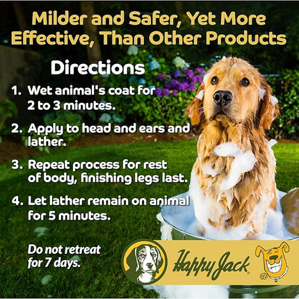 Happy Jack Paracide Flea & Tick Shampoo and Treatment for Dogs & Cats, Flea and Tick Prevention for Pets, 8 oz