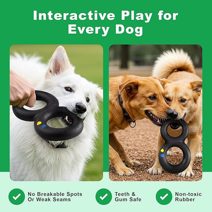 Goughnuts — Dog Toys for Aggressive Chewers | Virtually Indestructible Pull Toy for Large Breeds Such as Pit Bulls and German Shepherds | Heavy Duty Tug Dog Toy | Large | Black