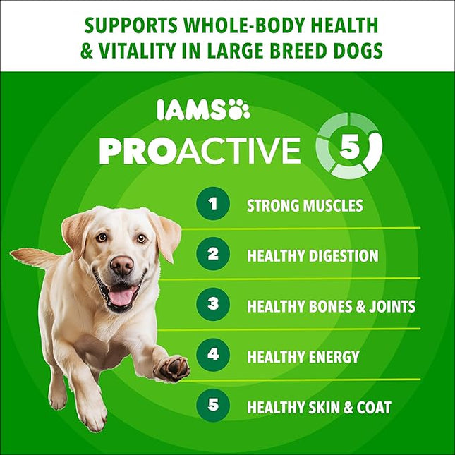 IAMS Proactive Health Large Breed Adult Dry Dog Food Chicken & Whole Grain Recipe, 30 lb. Bag