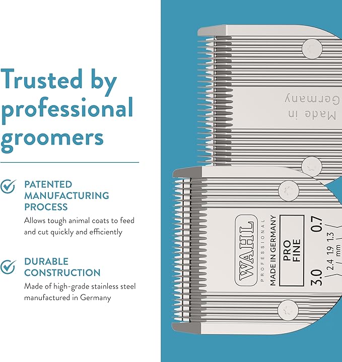 WAHL Professional Animal 5-in-1 Adjustable Blade Arco, Bravura, Chromado, Creativa, Figura, and Motion Pet, Dog, and Horse Clippers - Fine (2179-301)