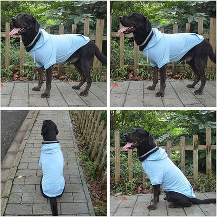 Lovelonglong Blank Basic Hoodie Sweatshirt for Dogs 100% Cotton Fits Small Medium Dachshund Large Dog Sky-Blue 3XL