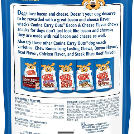 Canine Carry Outs Dog Treats, Bacon & Cheese Flavor, 22.5 Ounce (Pack of 6), Made with Real Bacon and Cheese