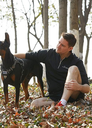 BUMBIN Tactical Dog Harness for Large Dogs No Pull, Famous TIK Tok No Pull Dog Harness, Fit Smart Reflective Pet Walking Harness for Training, Adjustable Dog Vest Harness with Handle Black L